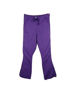 Spread Good Cheer Scrub Pants Women Size S TALL Purple Drawstring Elastic Waist